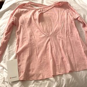 Lululemon pink blouse top shirt, keyhole back